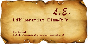 Löwentritt Elemér névjegykártya