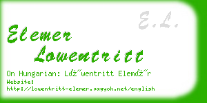 elemer lowentritt business card